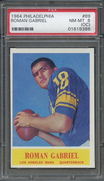 1964 PHILADELPHIA 89 ROMAN GABRIEL  PSA NM-MT 8 (OC)