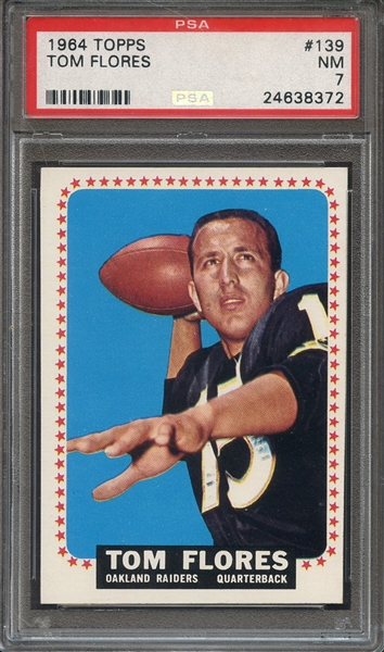 1964 TOPPS 139 TOM FLORES  PSA NM 7