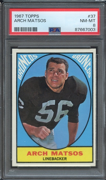 1967 TOPPS 37 ARCH MATSOS  PSA NM-MT 8