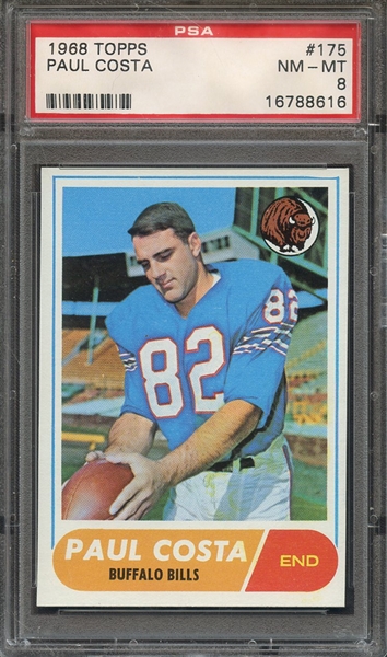 1968 TOPPS 175 PAUL COSTA  PSA NM-MT 8
