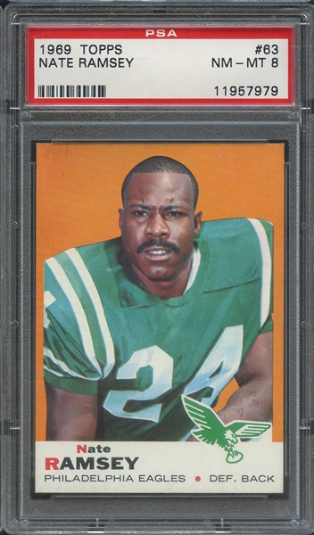 1969 TOPPS 63 NATE RAMSEY  PSA NM-MT 8