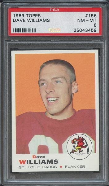 1969 TOPPS 156 DAVE WILLIAMS  PSA NM-MT 8