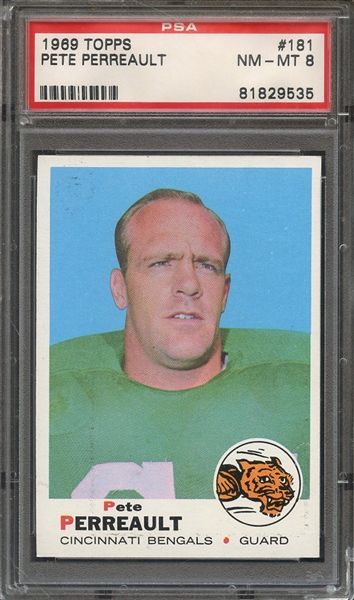 1969 TOPPS 181 PETE PERREAULT  PSA NM-MT 8