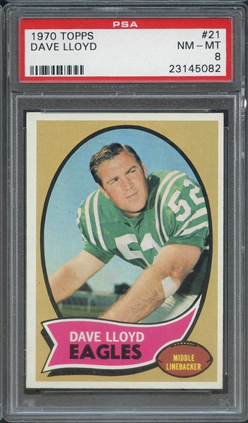 1970 TOPPS 21 DAVE LLOYD  PSA NM-MT 8