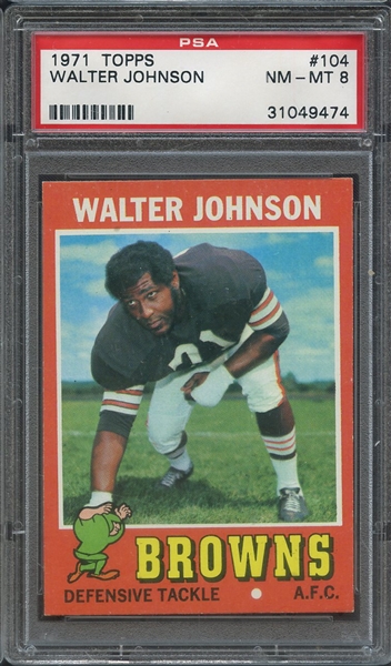 1971 TOPPS 104 WALTER JOHNSON  PSA NM-MT 8