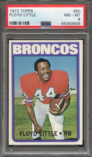 1972 TOPPS 50 FLOYD LITTLE  PSA NM-MT 8