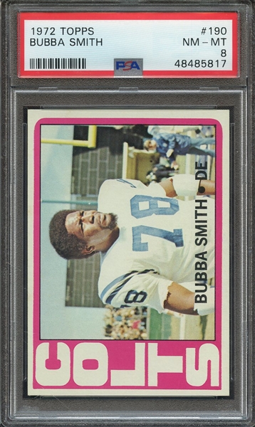 1972 TOPPS 190 BUBBA SMITH  PSA NM-MT 8