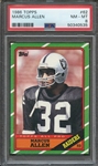 1986 TOPPS 62 MARCUS ALLEN  PSA NM-MT 8