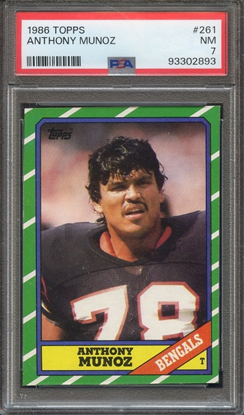 1986 TOPPS 261 ANTHONY MUNOZ  PSA NM 7