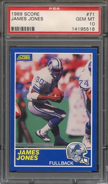 1989 SCORE 71 JAMES JONES  PSA GEM MT 10