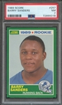 1989 SCORE 257 BARRY SANDERS  PSA NM 7 * CRACKED CASE *