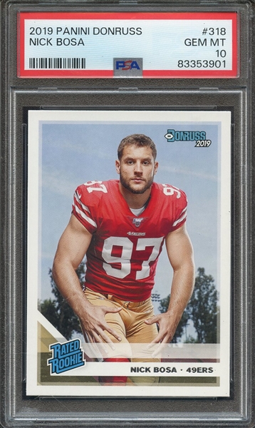 2019 PANINI DONRUSS 318 NICK BOSA  PSA GEM MT 10