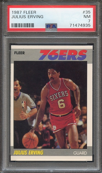 1987 FLEER 35 JULIUS ERVING  PSA NM 7