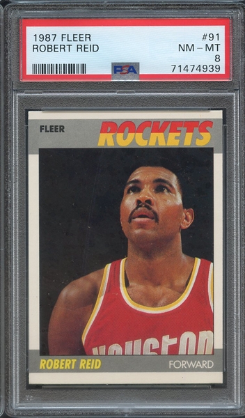 1987 FLEER 91 ROBERT REID  PSA NM-MT 8