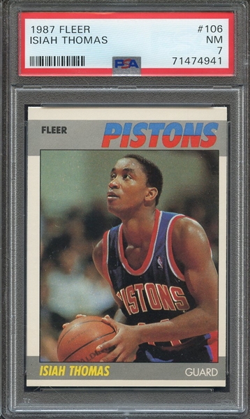 1987 FLEER 106 ISIAH THOMAS  PSA NM 7