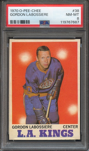 1970 O-PEE-CHEE 38 GORDON LABOSSIERE  PSA NM-MT 8