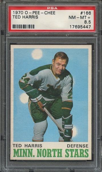 1970 O-PEE-CHEE 166 TED HARRIS  PSA NM-MT+ 8.5