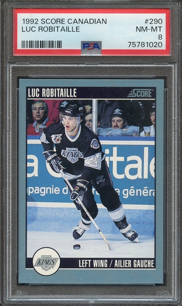 1992 SCORE CANADIAN 290 LUC ROBITAILLE  PSA NM-MT 8