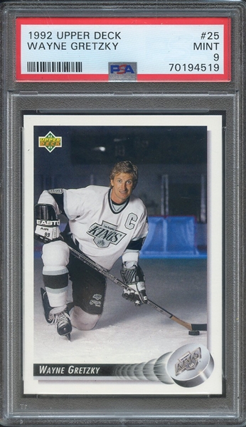 1992 UPPER DECK 25 WAYNE GRETZKY  PSA MINT 9