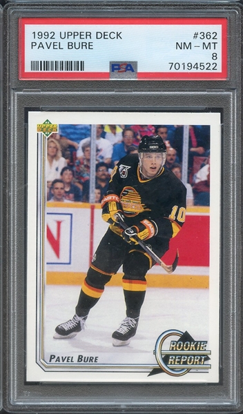 1992 UPPER DECK 362 PAVEL BURE  PSA NM-MT 8