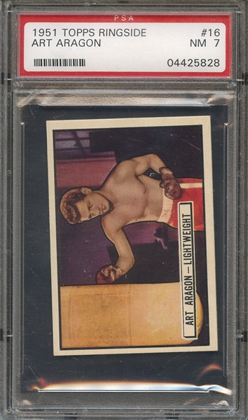 1951 TOPPS RINGSIDE 16 ART ARAGON  PSA NM 7