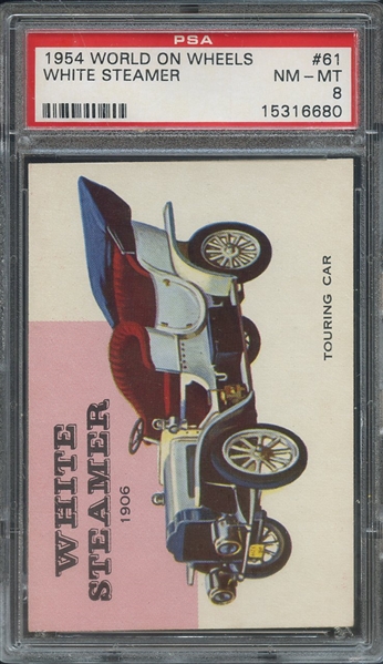 1954 WORLD ON WHEELS 61 WHITE STEAMER  PSA NM-MT 8