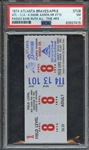 1974 ATLANTA BRAVES-TICKET STUB ATL-7,LAD-4/HANK AARON HR #715 PASSES BABE RUTH ALL-TIME HRS PSA NM 7