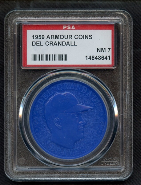 1959 ARMOUR COINS  DEL CRANDALL  PSA NM 7