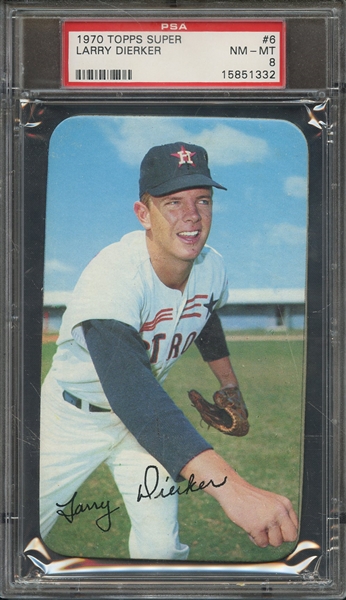 1970 TOPPS SUPER 6 LARRY DIERKER  PSA NM-MT 8