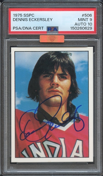 1975 SSPC 506 SIGNED DENNIS ECKERSLEY PSA MINT 9 PSA/DNA AUTO 10 MBA BRONZE