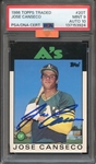 1986 TOPPS TRADED 20T SIGNED JOSE CANSECO PSA MINT 9 PSA/DNA AUTO 10 MBA BRONZE