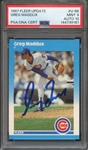 1987 FLEER UPDATE U68 SIGNED GREG MADDUX PSA MINT 9 PSA/DNA AUTO 10