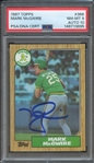 1987 TOPPS 366 SIGNED MARK MCGWIRE PSA NM-MT 8 PSA/DNA AUTO 10