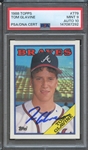 1988 TOPPS 779 SIGNED TOM GLAVINE PSA MINT 9 PSA/DNA AUTO 10