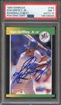 1989 DONRUSS BASEBALLS BEST 192 SIGNED KEN GRIFFEY JR PSA NM 7 PSA/DNA AUTO 10