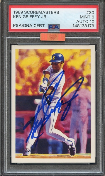 1989 SCOREMASTERS 30 SIGNED KEN GRIFFEY JR PSA MINT 9 PSA/DNA AUTO 10 MBA BRONZE