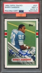 1989 TOPPS TRADED 83T SIGNED BARRY SANDERS PSA MINT 9 PSA/DNA AUTO 10