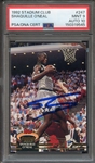 1992 STADIUM CLUB 247 SIGNED SHAQUILLE ONEAL PSA MINT 9 PSA/DNA AUTO 10 