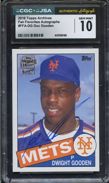 2016 TOPPS ARCHIVES FFSDG SIGNED DOC GOODEN CGC GEM MINT 10 JSA AUTO AUTHENTIC