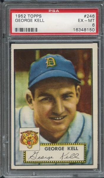 1952 TOPPS 246 GEORGE KELL PSA EX-MT 6