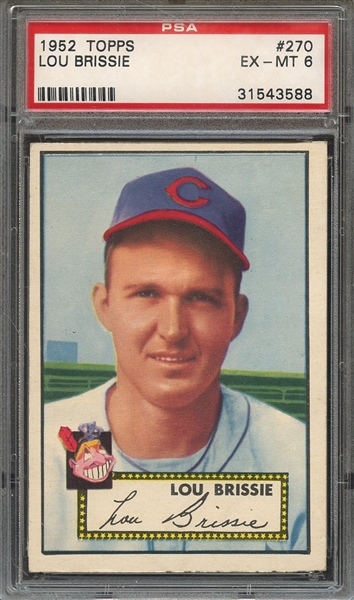 1952 TOPPS 270 LOU BRISSIE PSA EX-MT 6
