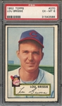 1952 TOPPS 270 LOU BRISSIE PSA EX-MT 6