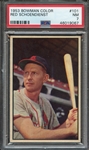 1953 BOWMAN COLOR 101 RED SCHOENDIENST PSA NM 7