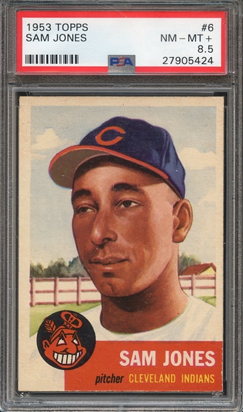 1953 TOPPS 6 SAM JONES PSA NM-MT+ 8.5