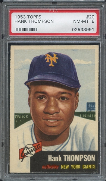 1953 TOPPS 20 HANK THOMPSON PSA NM-MT 8
