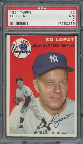 1954 TOPPS 5 ED LOPAT PSA NM 7