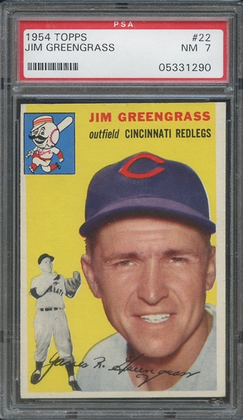 1954 TOPPS 22 JIM GREENGRASS PSA NM 7