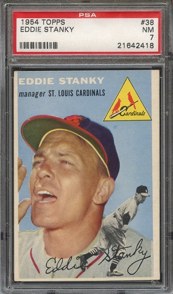1954 TOPPS 38 EDDIE STANKY PSA NM 7