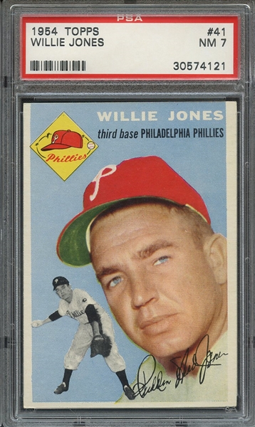 1954 TOPPS 41 WILLIE JONES PSA NM 7