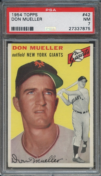 1954 TOPPS 42 DON MUELLER PSA NM 7